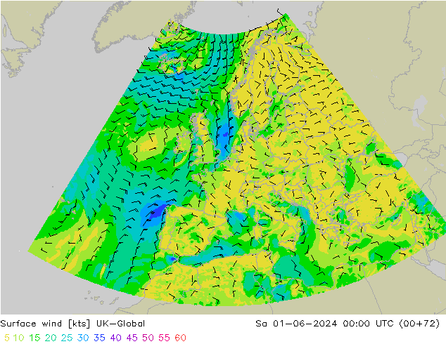 wiatr 10 m UK-Global so. 01.06.2024 00 UTC