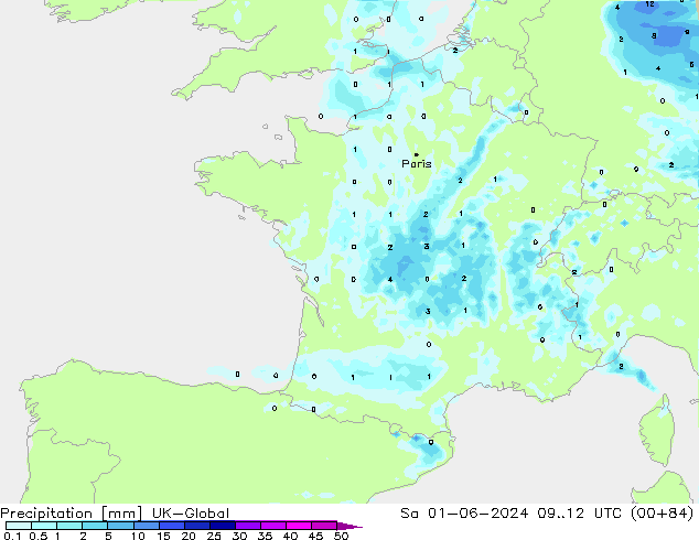 Yağış UK-Global Cts 01.06.2024 12 UTC