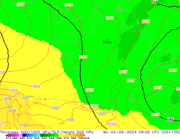 Thck 500-1000hPa UK-Global pon. 03.06.2024 06 UTC
