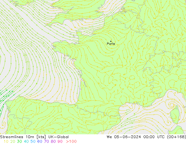 Streamlines 10m UK-Global St 05.06.2024 00 UTC