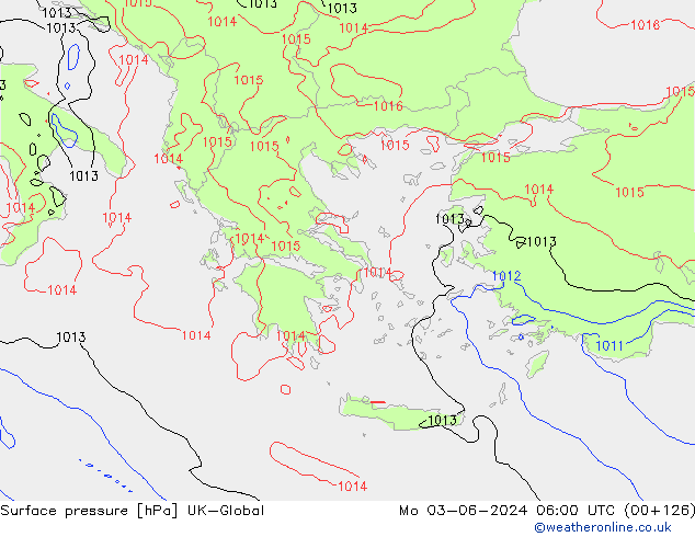 приземное давление UK-Global пн 03.06.2024 06 UTC