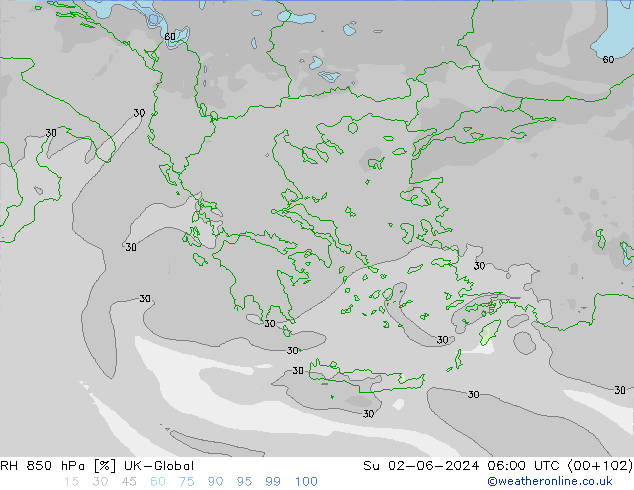 850 hPa Nispi Nem UK-Global Paz 02.06.2024 06 UTC