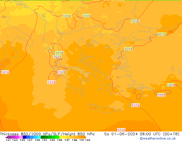 Thck 850-1000 hPa UK-Global So 01.06.2024 06 UTC