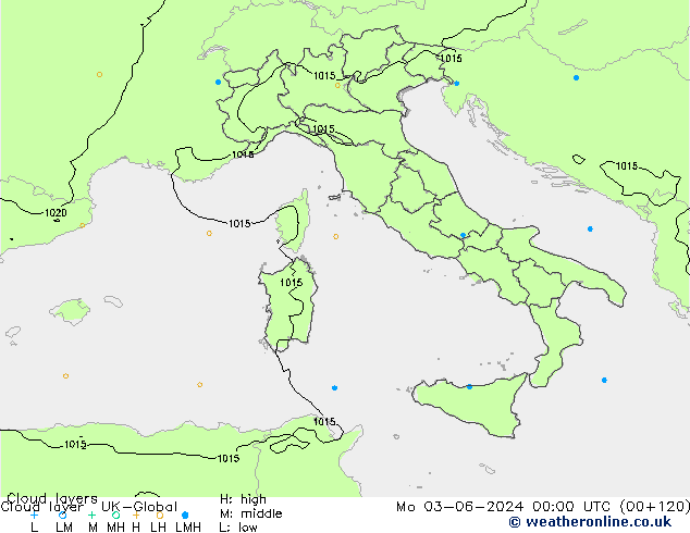 Wolkenlagen UK-Global ma 03.06.2024 00 UTC