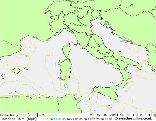 Isotachs (mph) UK-Global  05.06.2024 00 UTC