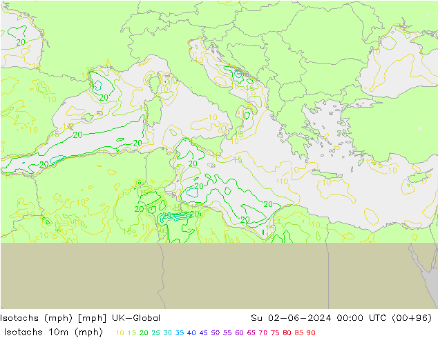 Isotachs (mph) UK-Global Dom 02.06.2024 00 UTC