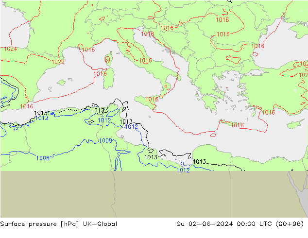 pressão do solo UK-Global Dom 02.06.2024 00 UTC