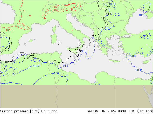 Luchtdruk (Grond) UK-Global wo 05.06.2024 00 UTC