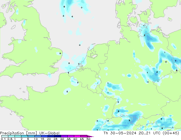 Precipitation UK-Global Th 30.05.2024 21 UTC