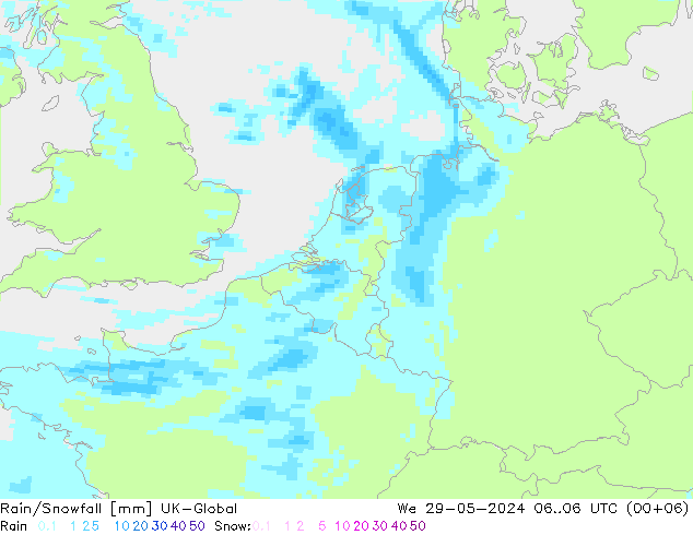 Rain/Snowfall UK-Global Çar 29.05.2024 06 UTC