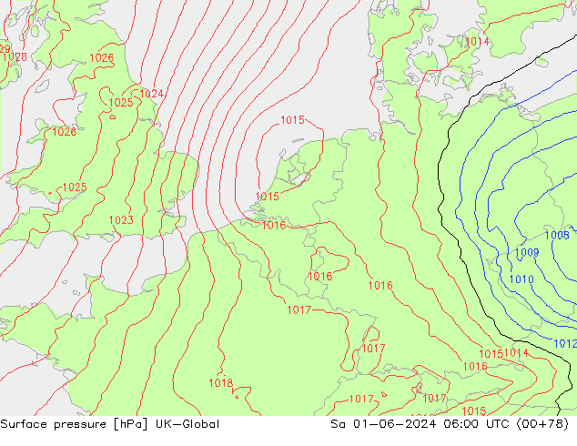 Luchtdruk (Grond) UK-Global za 01.06.2024 06 UTC