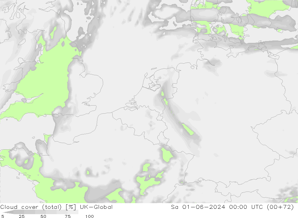 Cloud cover (total) UK-Global Sa 01.06.2024 00 UTC