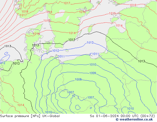 Surface pressure UK-Global Sa 01.06.2024 00 UTC