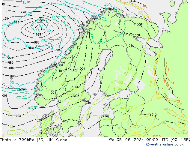 Theta-e 700hPa UK-Global  05.06.2024 00 UTC