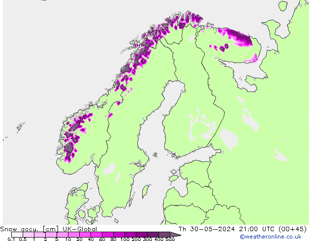 Snow accu. UK-Global jeu 30.05.2024 21 UTC