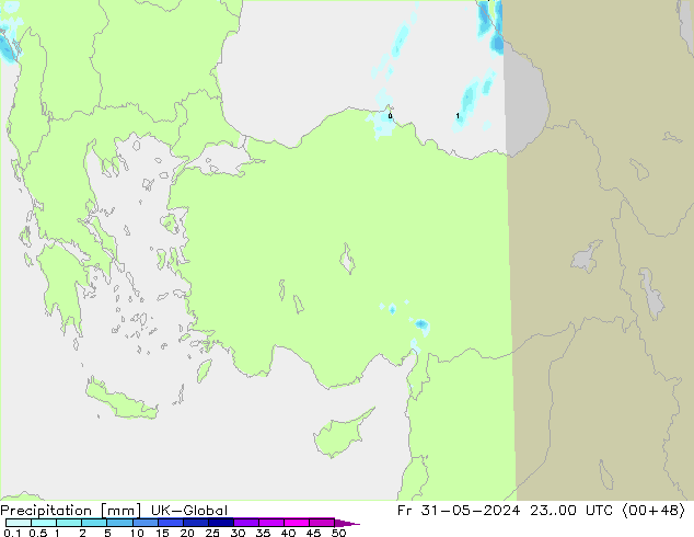 precipitação UK-Global Sex 31.05.2024 00 UTC