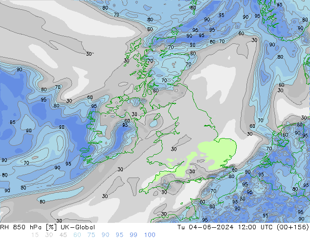 RH 850 hPa UK-Global Ter 04.06.2024 12 UTC