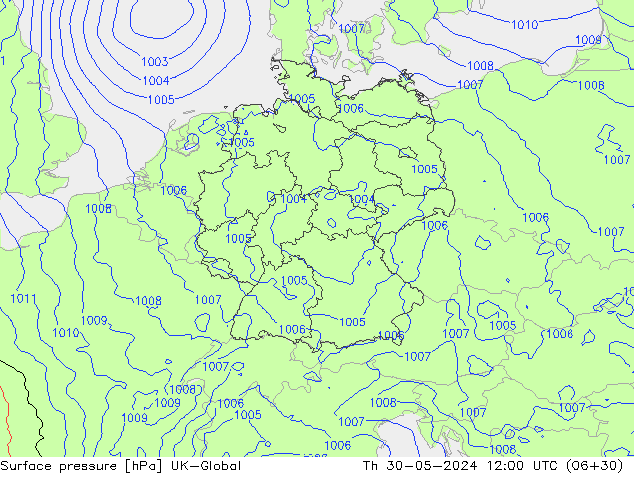 Luchtdruk (Grond) UK-Global do 30.05.2024 12 UTC