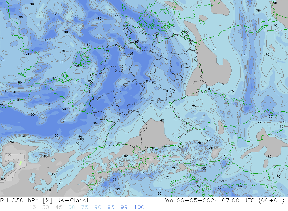 RV 850 hPa UK-Global wo 29.05.2024 07 UTC