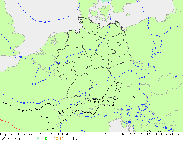 High wind areas UK-Global We 29.05.2024 21 UTC