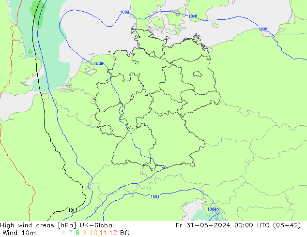 High wind areas UK-Global Fr 31.05.2024 00 UTC