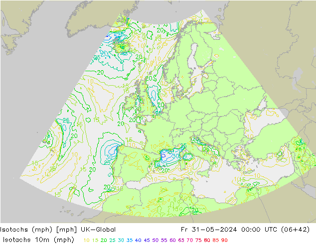 Isotachen (mph) UK-Global vr 31.05.2024 00 UTC