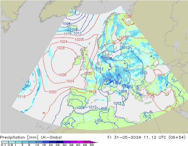 precipitação UK-Global Sex 31.05.2024 12 UTC