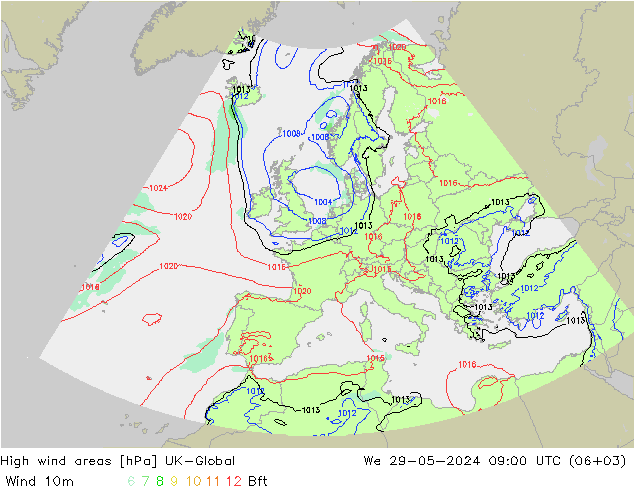 High wind areas UK-Global Qua 29.05.2024 09 UTC