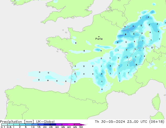 Precipitation UK-Global Th 30.05.2024 00 UTC