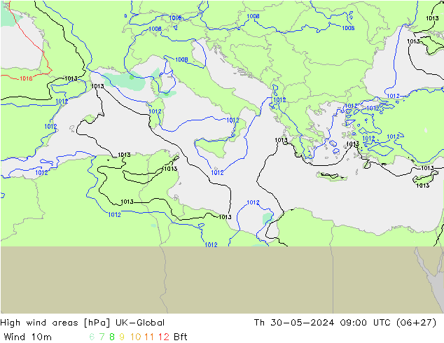 High wind areas UK-Global Th 30.05.2024 09 UTC