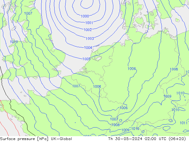Presión superficial UK-Global jue 30.05.2024 02 UTC