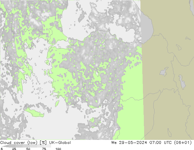 zachmurzenie (niskie) UK-Global śro. 29.05.2024 07 UTC