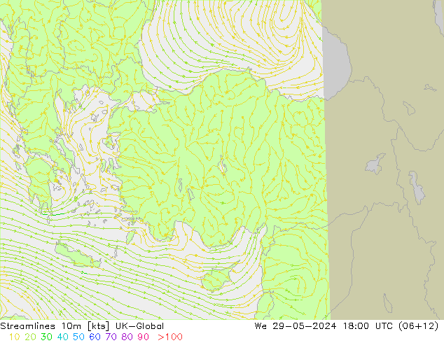 Rüzgar 10m UK-Global Çar 29.05.2024 18 UTC