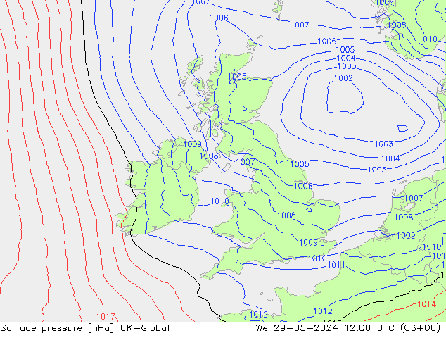 приземное давление UK-Global ср 29.05.2024 12 UTC