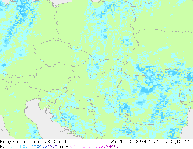 Rain/Snowfall UK-Global We 29.05.2024 13 UTC