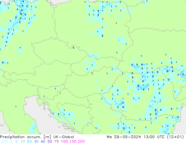 Precipitation accum. UK-Global We 29.05.2024 13 UTC