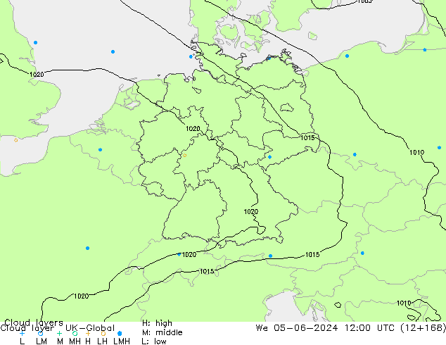 Wolkenschichten UK-Global Mi 05.06.2024 12 UTC