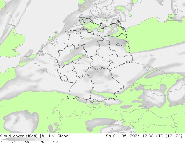 Cloud cover (high) UK-Global Sa 01.06.2024 12 UTC