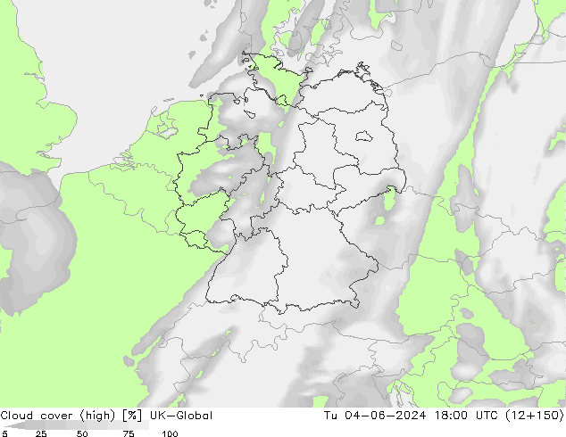 Cloud cover (high) UK-Global Tu 04.06.2024 18 UTC