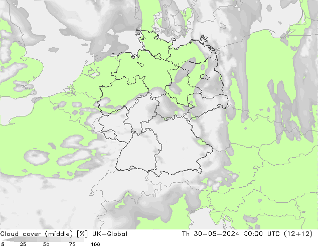 Cloud cover (middle) UK-Global Th 30.05.2024 00 UTC