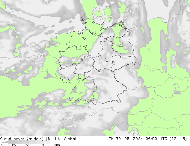 Cloud cover (middle) UK-Global Th 30.05.2024 06 UTC