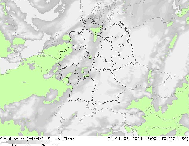 Cloud cover (middle) UK-Global Tu 04.06.2024 18 UTC