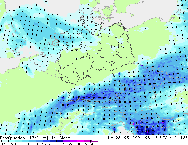 Nied. akkumuliert (12Std) UK-Global Mo 03.06.2024 18 UTC