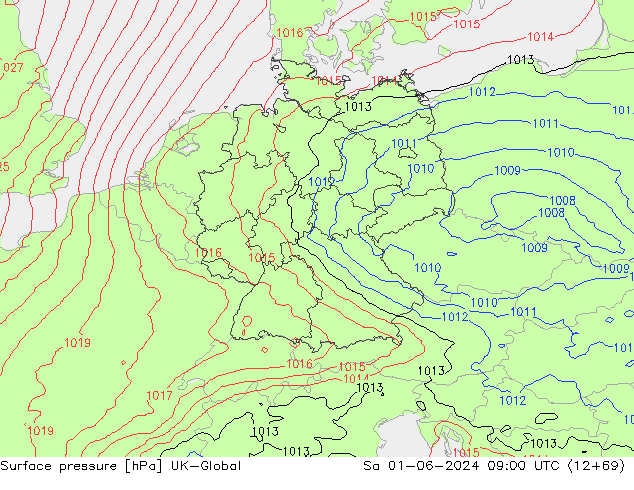 Surface pressure UK-Global Sa 01.06.2024 09 UTC