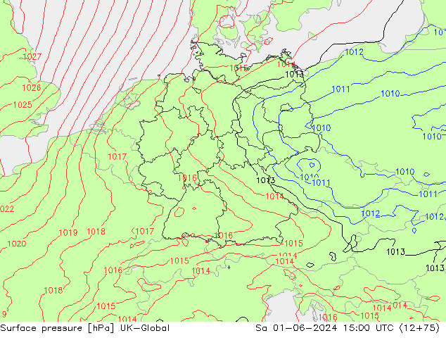 Surface pressure UK-Global Sa 01.06.2024 15 UTC