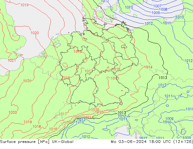 pression de l'air UK-Global lun 03.06.2024 18 UTC