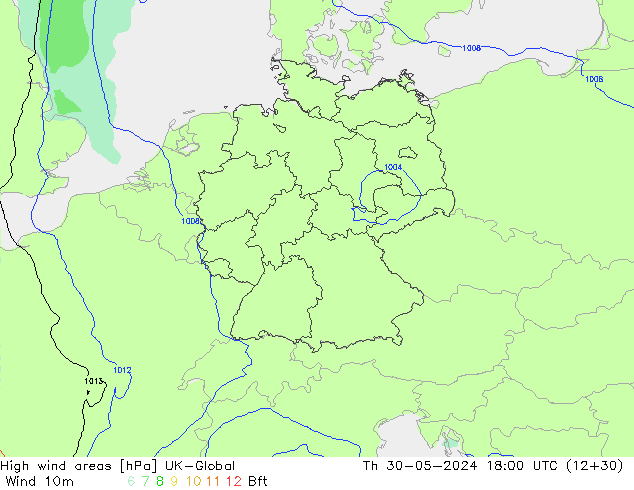 High wind areas UK-Global jeu 30.05.2024 18 UTC