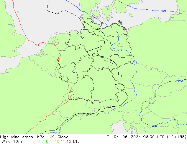 High wind areas UK-Global вт 04.06.2024 06 UTC