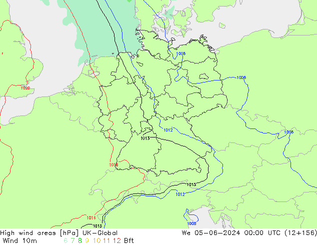 High wind areas UK-Global mié 05.06.2024 00 UTC