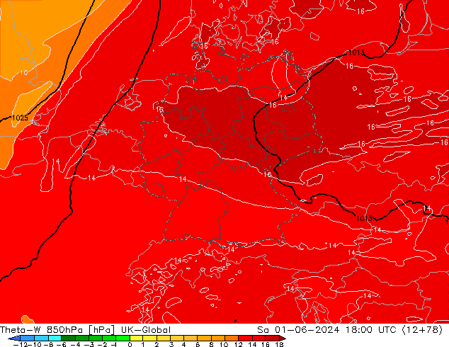 Theta-W 850hPa UK-Global sab 01.06.2024 18 UTC